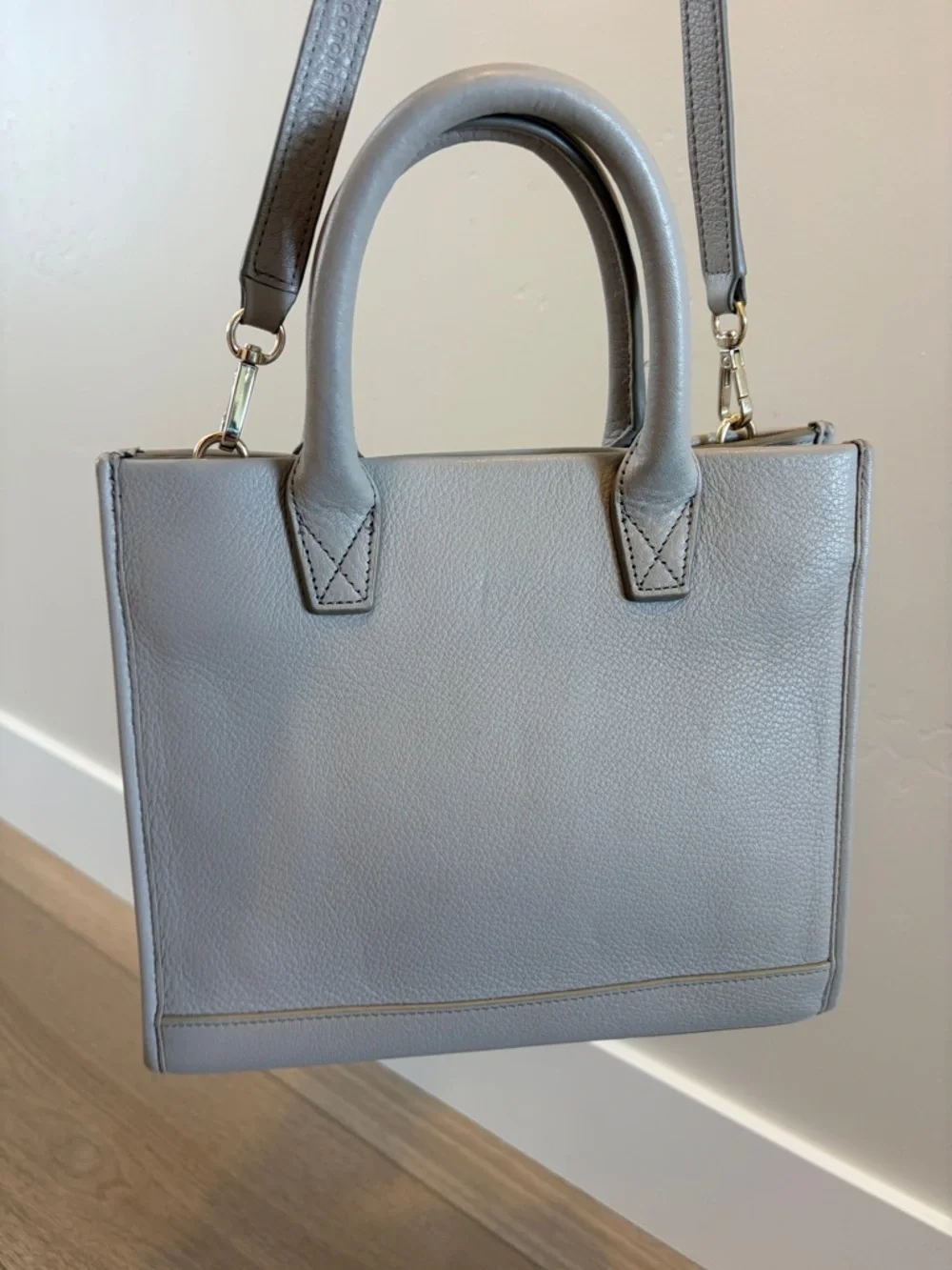 Leatherology Kress Mini Grey Leather Handbag satchel crossbody Personalized P